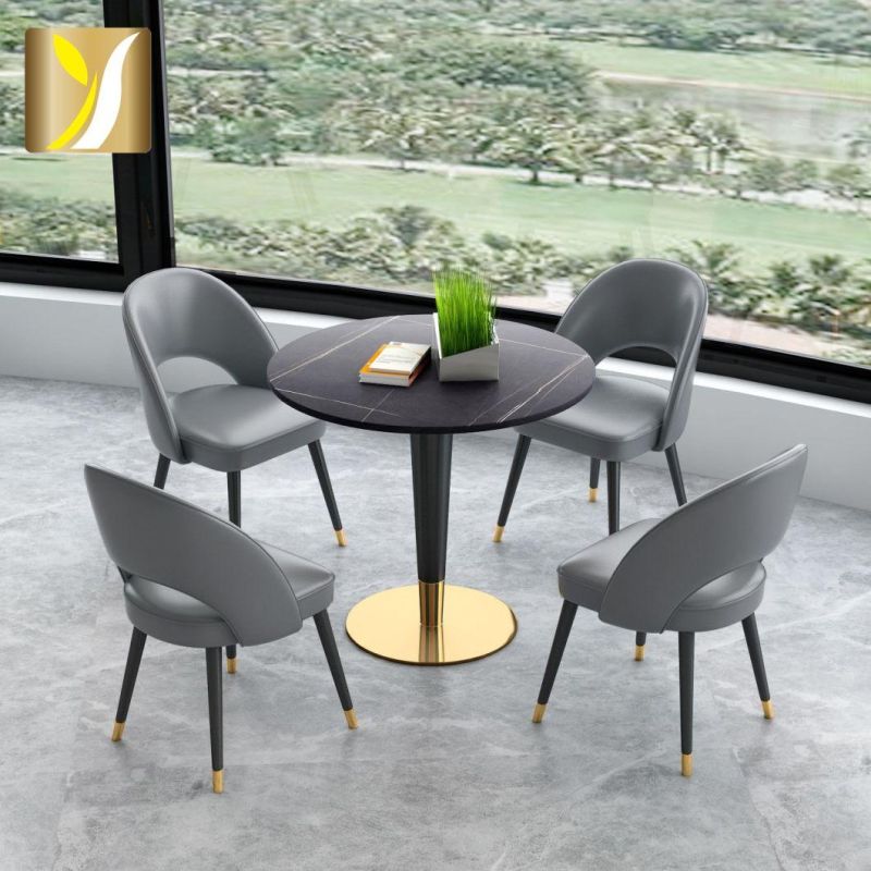 Factory Modern Simple Design Marble Stainless Steel Home Furniture Side Coffee Table