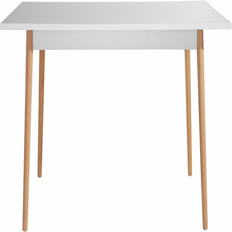 Simple Thin Rectangular Modern Wooden White Dining Table Furniture for Restaurants