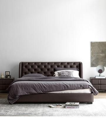 Leather Bed Double Master Bedroom Modern Minimalist Imported First Layer Cowhide