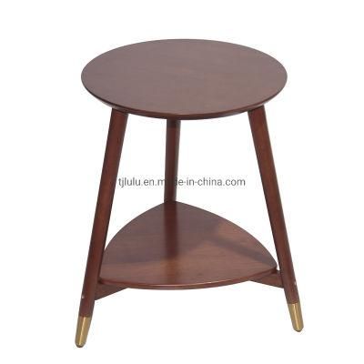 Modern Leisure Solid Wood Round Coffee Tea Small Side Table Living Room End Table