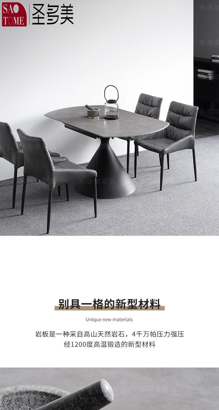 Modern Table Restaurant Round Real Slate Top Dining Table
