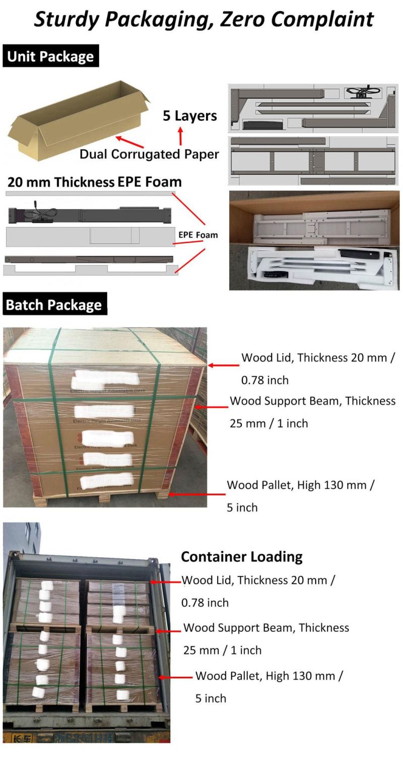 Quick Assembly Reusable 3 Stage Metal Electric Adjustable Desk