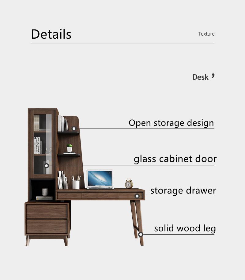 Modern Desktop Computer Desk Office Study Desk Bedroom Home Simple Desk Bookcase Computer Table Combination