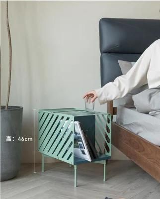 Livingroom Furniture Bedside Small Hollow Steel Storage Table