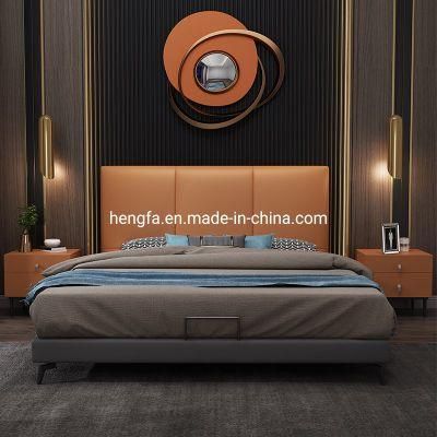 Modern Customized Home Furniture Bedroom Leather Upholstered King Bed