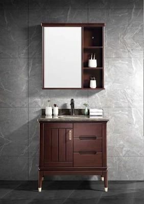 High Grade Europeanplywood Bathroom Cabinet Combination Mirror Cabinet Marble Table