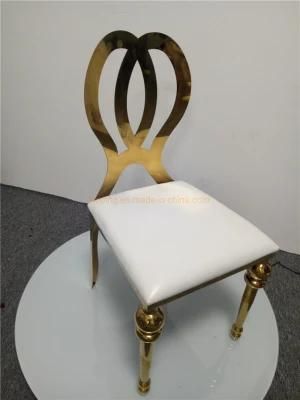 Antique White Chair Classical Design Barcelona Chair with Stainless Steel Frame for Wedding