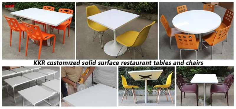 Artificial Marble Top Acrylic Solid Surface Table and Chair for Restaurant