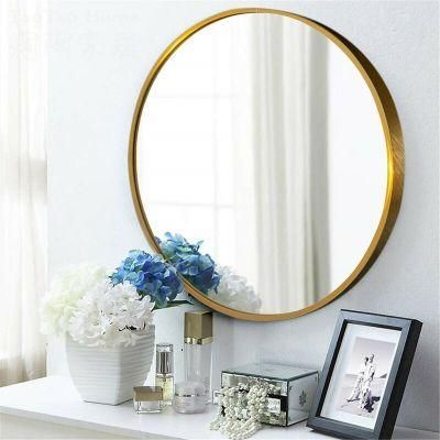 Framed Wall Mirror Satin Matt Finish Surface Metal Round Frameframemirror for Bathroom Furniture