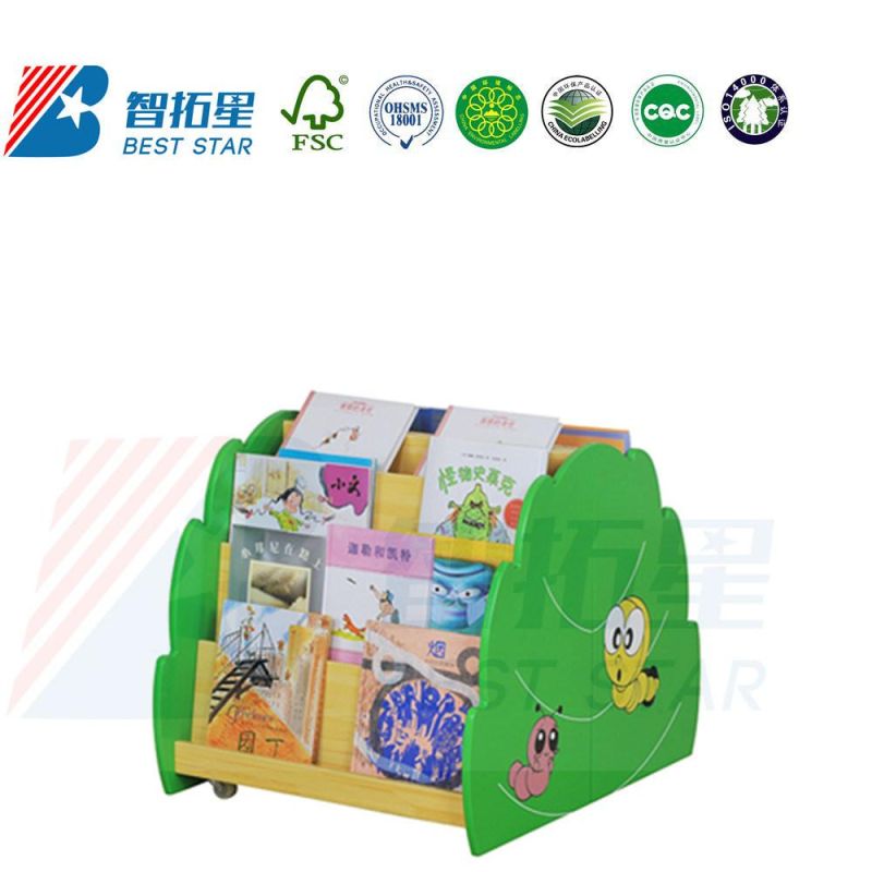 Children Bookdshelf Wooden Kids Book Shelf Wooden Bookcase for Primary School, Kindergarten and Preschool and Nursery School, School Library Bookcase