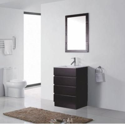Modern Design Solid Wood Bathroom Cabinet Vanity Single Sink
