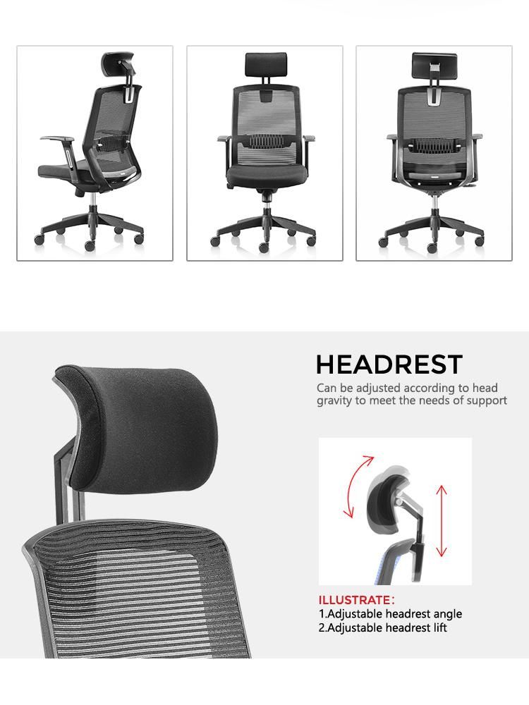 Black Color High Quality Boss Manager Swivel Chair Office Furniture MID Back Modern Mesh Ergonomic Office Chair