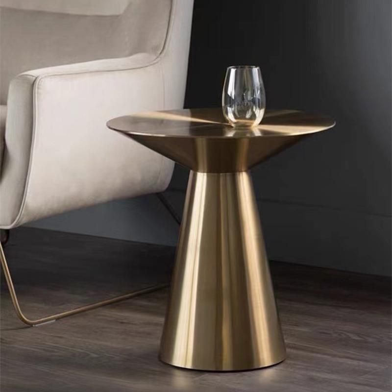 Modern Metal Furniture Round Titanium Stainless Steel Coffee Table