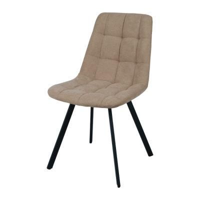 High Quality Modern Home Living Room Indoor Furniture Fabric Dining Chair with Spraying Legs