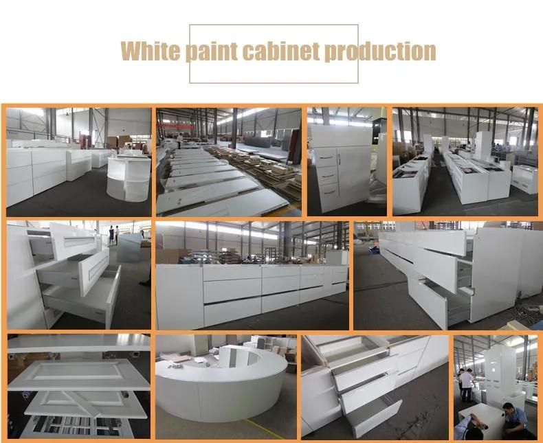 High End Stain-Proof Glossy White MDF Lacquer Kitchen Cabinet