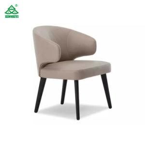 Wooden Hotel Furniture Armchair Popular Dining Chair with Fabric Seat
