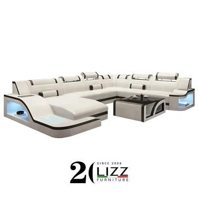 High-End Modern Home Furniture Living Room Leather Sofa Set Leisure Chair Sofa