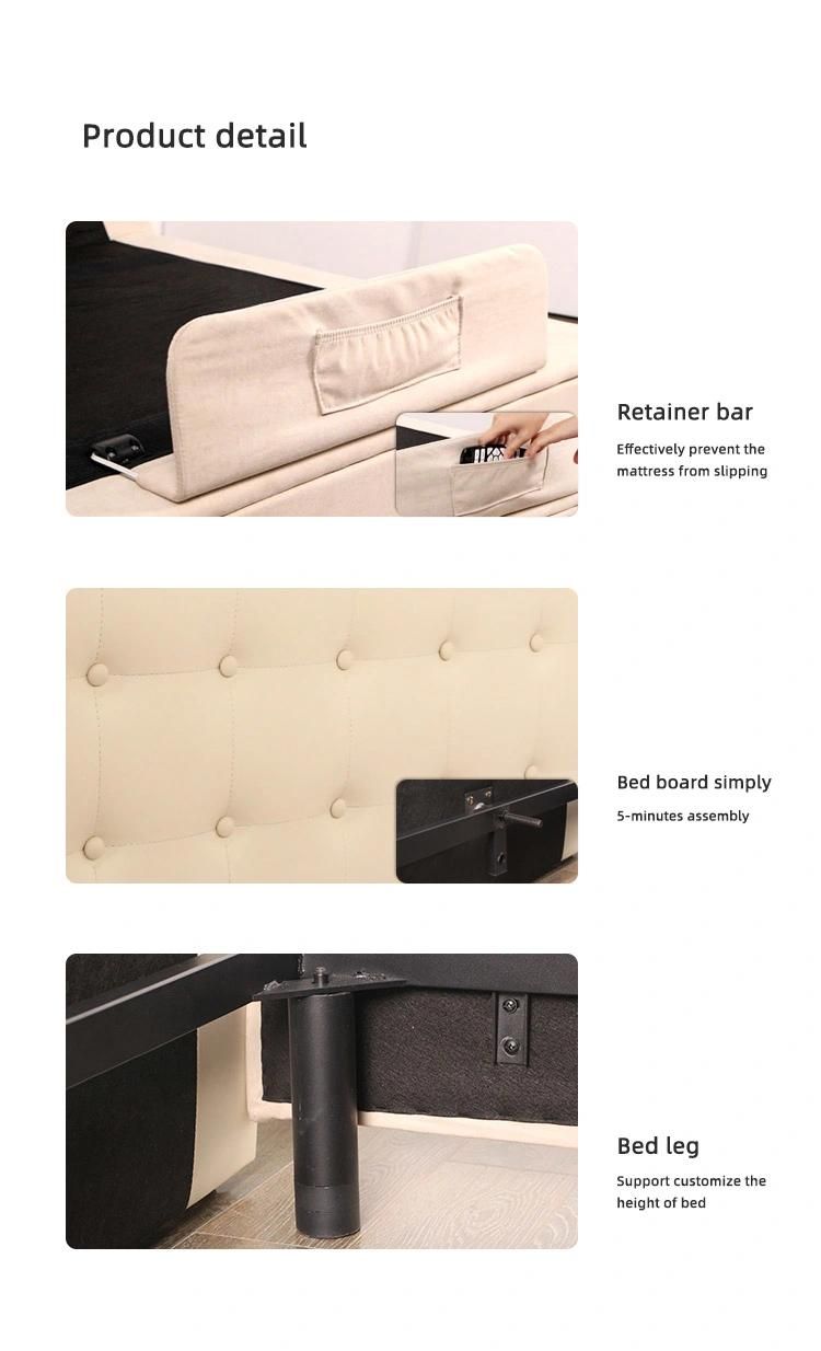 Headboard Fixed Modern Wall Hugger Electric Bed