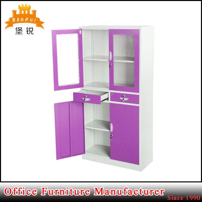 Glass Door Modern Library School Office Book Shelf Metal Locker Storage Filing Cabinet