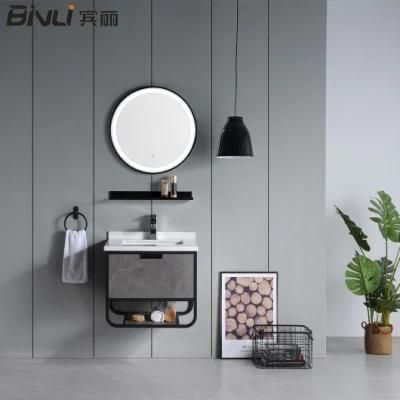 Factory Stock Promotional Products 2021 Wall Mount Bathroom Sink Cabinet Wooden Furniture with Smart Mirror