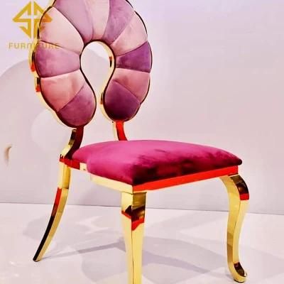 Hot Sale Cheap Price Wedding Event Gold Stainless Steel Banquet Chair Modern Hotel Furniture Restaurant Chairs