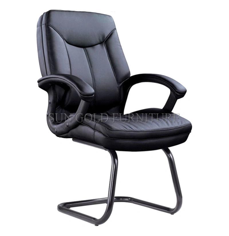 Middle Back Cheap Black Leather Visitor Office Chair (SZ-OC138)