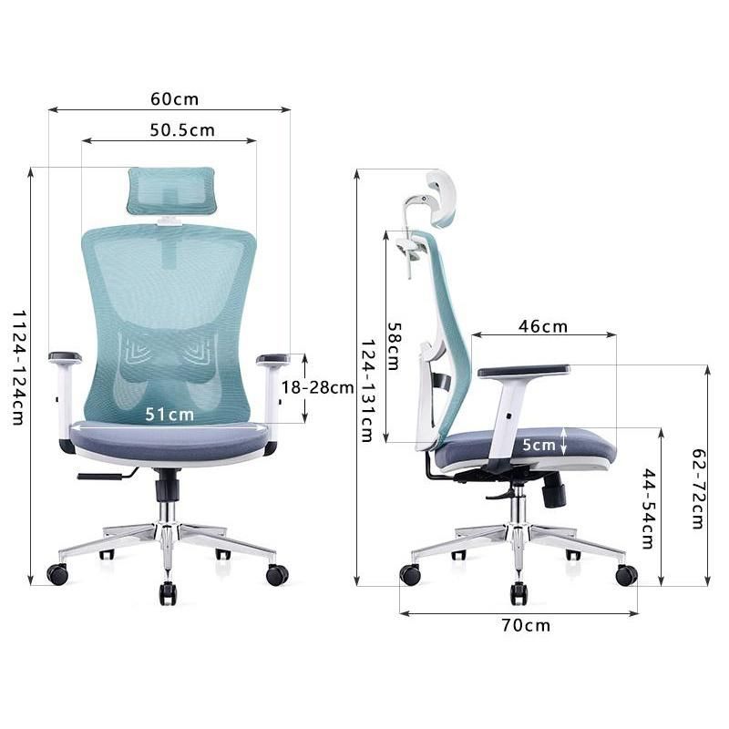 Modern Adjustable Armrest Convenient Aluminum Base Office Chair