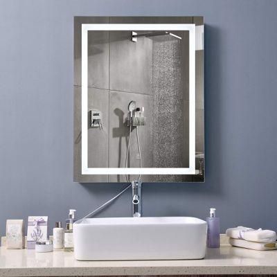 Wall Mounted Aluminum Frame LED Anti Fog Bathroom Touch Screen Makeup Mirror