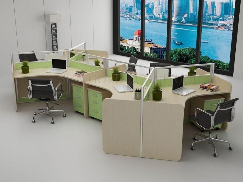 Manufacturer S Shape Staff Working Office Partition Cubicle Desk (SZ-WST656)