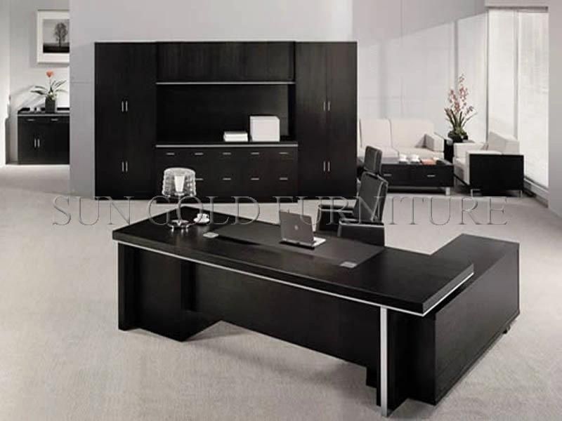 (SZ-OD395) Classic Black L Shape Office Furniture Office Executive Desk