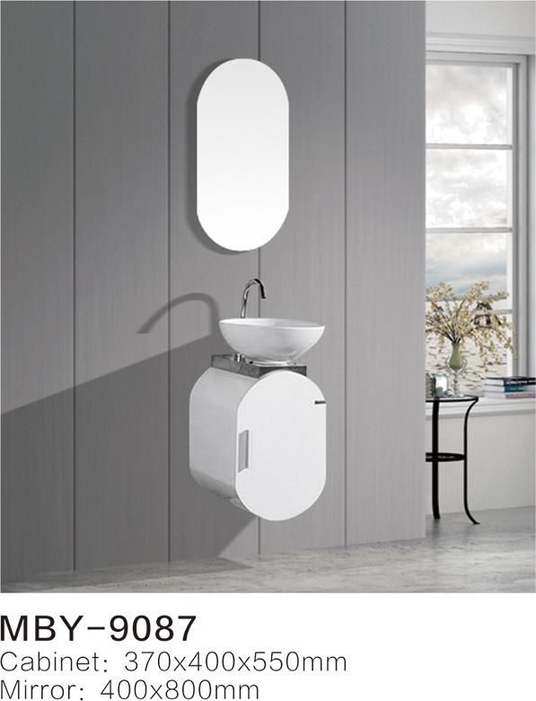 White Wall Mounted LED Mirror PVC Bathroom Cabinet