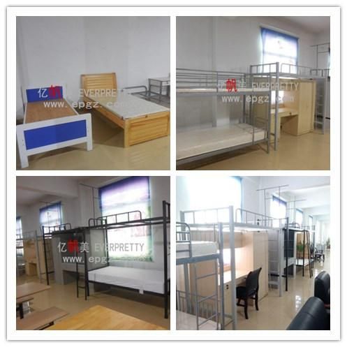 College Dormitory Metal Bed with Desk Double Modern Metal Bunk Bed