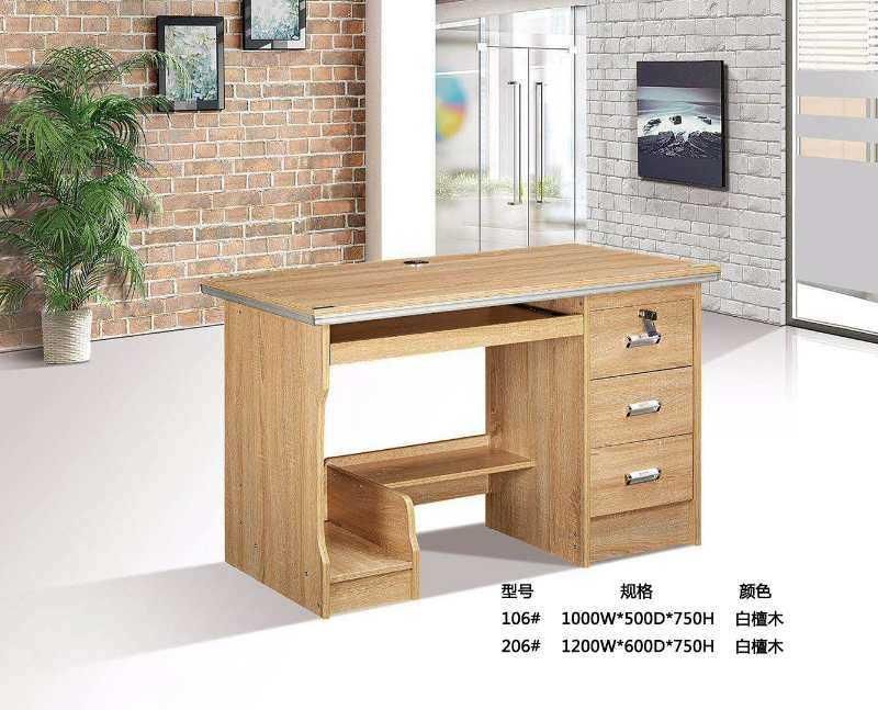 Chinese Modern Furniture Monitor Office Staff Wooden Computer Desk Design with Lock Drawers