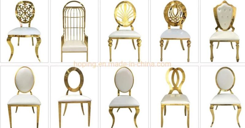 Stackable Chair Modern Back Flower Dining Restaurant Chair Wedding Furniture Middle East Tiffany Banquet Chair with Metal Cross Back