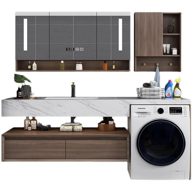 Rock Plate Bathroom Cabinet Balcony Drum Washing Machine Integrated Cabinet Combination Modern Bathroom Washbasin