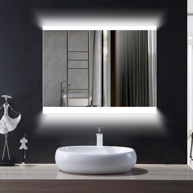 Interior Design Used Anti-Fog Backlit Wall Glow Bathroom LED Mirror with Rectangle Shape