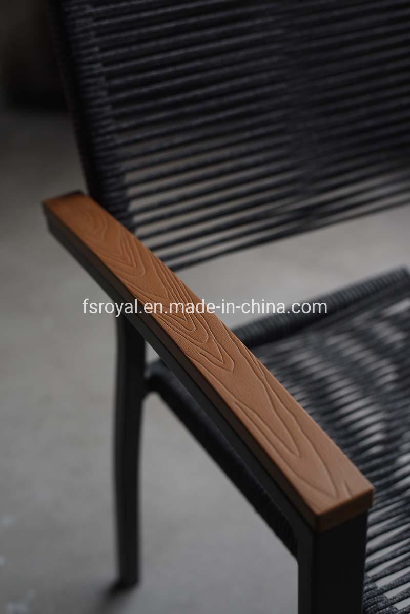 Fashionable Modern Cafe Aluminum Rattan Outdoor Dining Chair