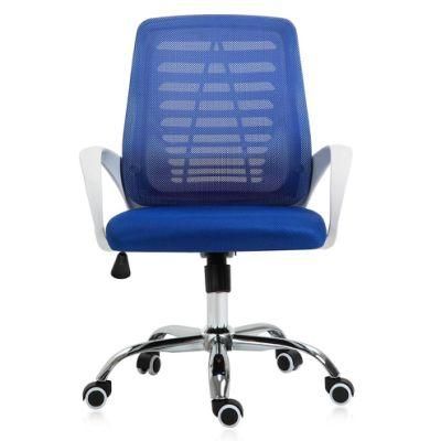 Cost-Effective Black and blue Mesh Office Chair with Folded Armchair for Home Meeting
