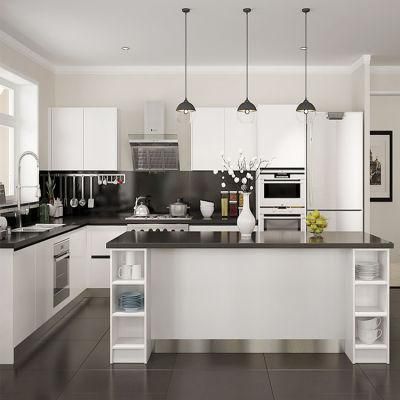 Modern Painted Solid Wood Cabinets Furniture Design Customised Matt Finish White Paint Kitchen Cabinet with Granite Tops