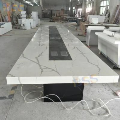 20 Foot Big Artificial Marble Quartz Conference Table