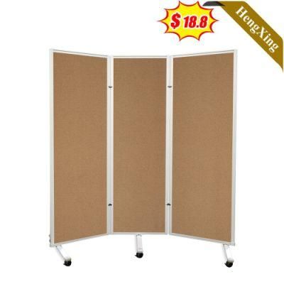 2022 Latest Style Modern Wooden Office Furniture a Wood Color Square Mobile Folding Partition