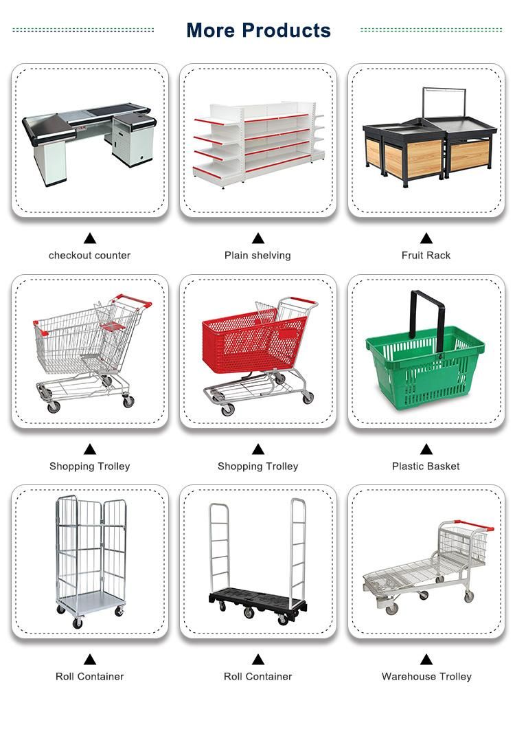 Modern Stainless Steel Checkout Counter Cash Desk in Supermarket