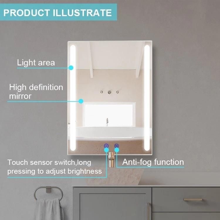 Hot Selling Defogger Easy Wall Mounted LED Lighted Bathroom Mirror