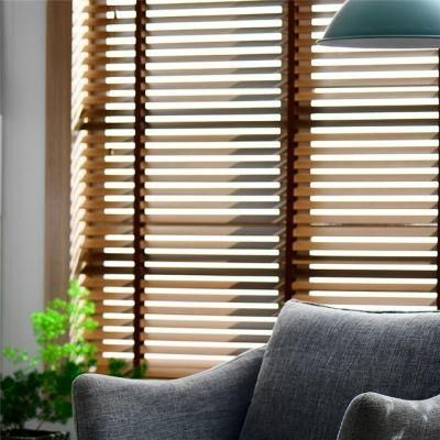 Manual or Motorized Stained Wooden Venetian Blind with UV Prin