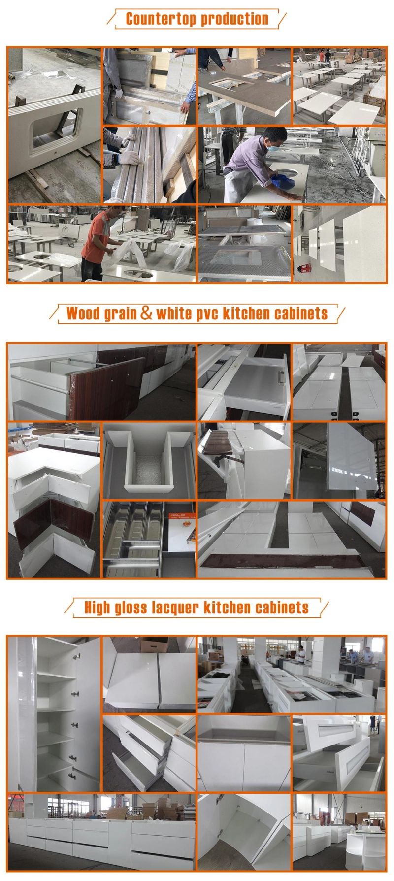 Simple Style Linear Moisture Resistant Durable Integrated Melamine Kitchen Cabinet