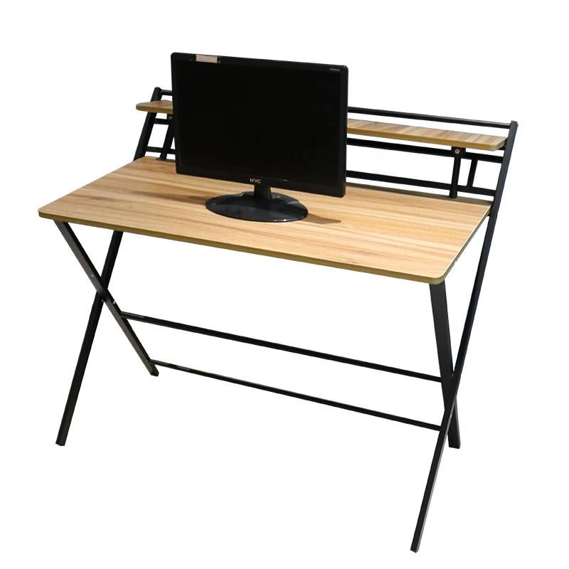 Wooden Metal Foldable Computer Desk Small Laptop Table Corner Home Office Table