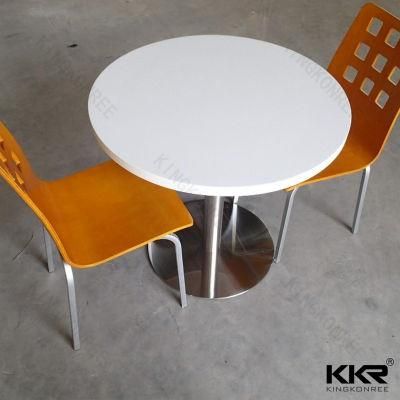 Round Solid Surface Restaurant Dining Table Set