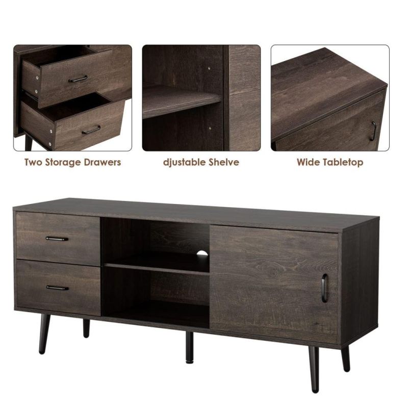 Wooden TV Media Cabinet with Storage