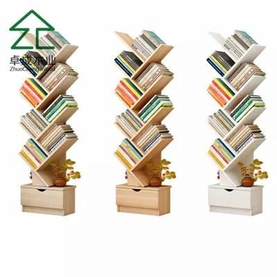 Colorful MDF Faced Melamine Tree Style Bookshelf