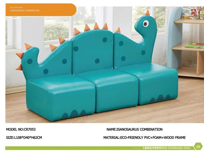 Children Playground Furniture, Day Care Center Sofa, Kids Fabric Sofa, Baby Sofa for Preschool and Kindergarten, Home Furniture and Living Room Baby Sofa